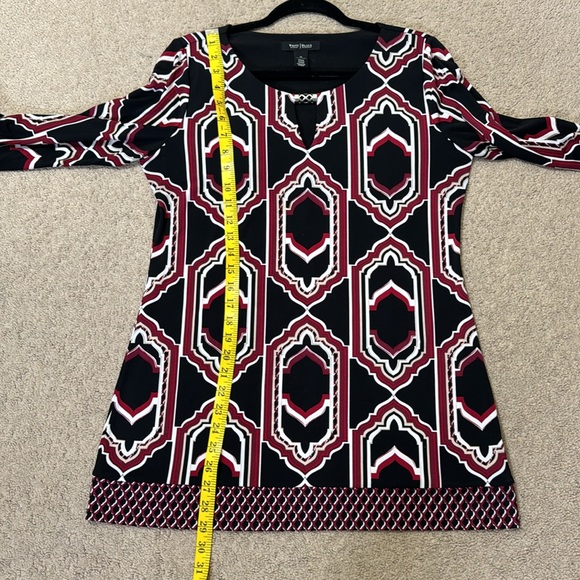 WHBM Black Keyhole Neck Long Sleeves Dress Size Medium - Picture 9 of 10